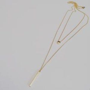 Dot & Bar (Double Strand) Necklace Rose Gold